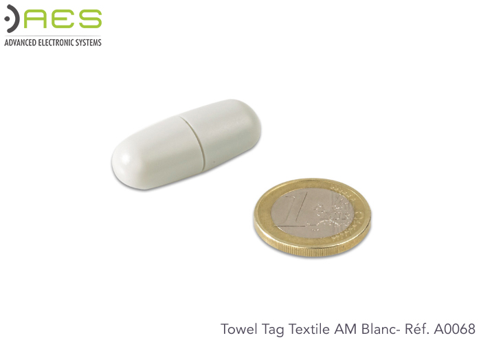 Gélule Towel Tag Textile AM 58Khz lave & sèche linge