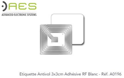 1000 étiquettes 3x3 RF 8.2Mhz Blanc adhésives