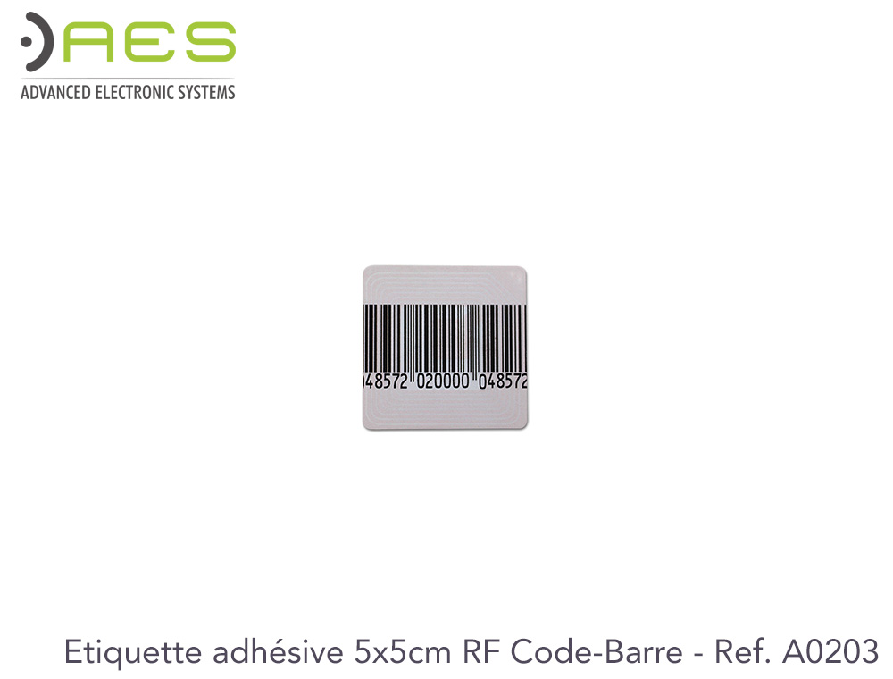1000 étiquettes 5x5 RF 8.2Mhz CB adhésives
