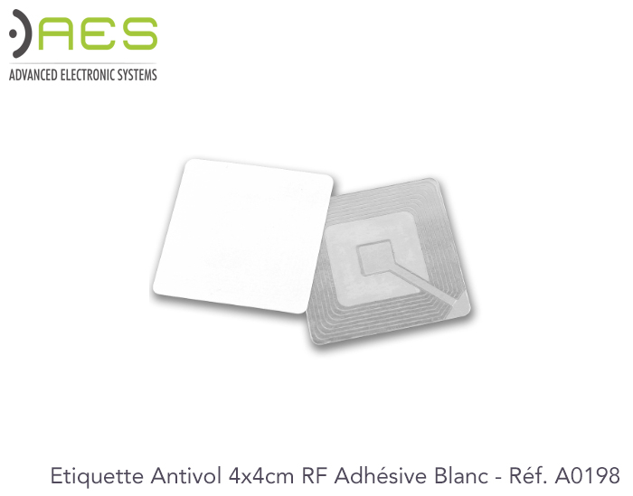 1000 étiquettes 4x4 RF 8.2Mhz Blanc adhésives