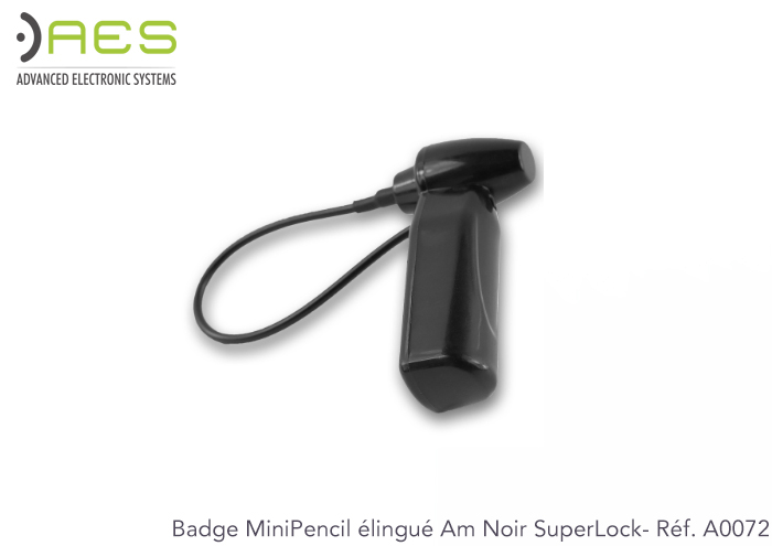 Badge MiniPencil élingué AM 58Khz Noir SuperLock